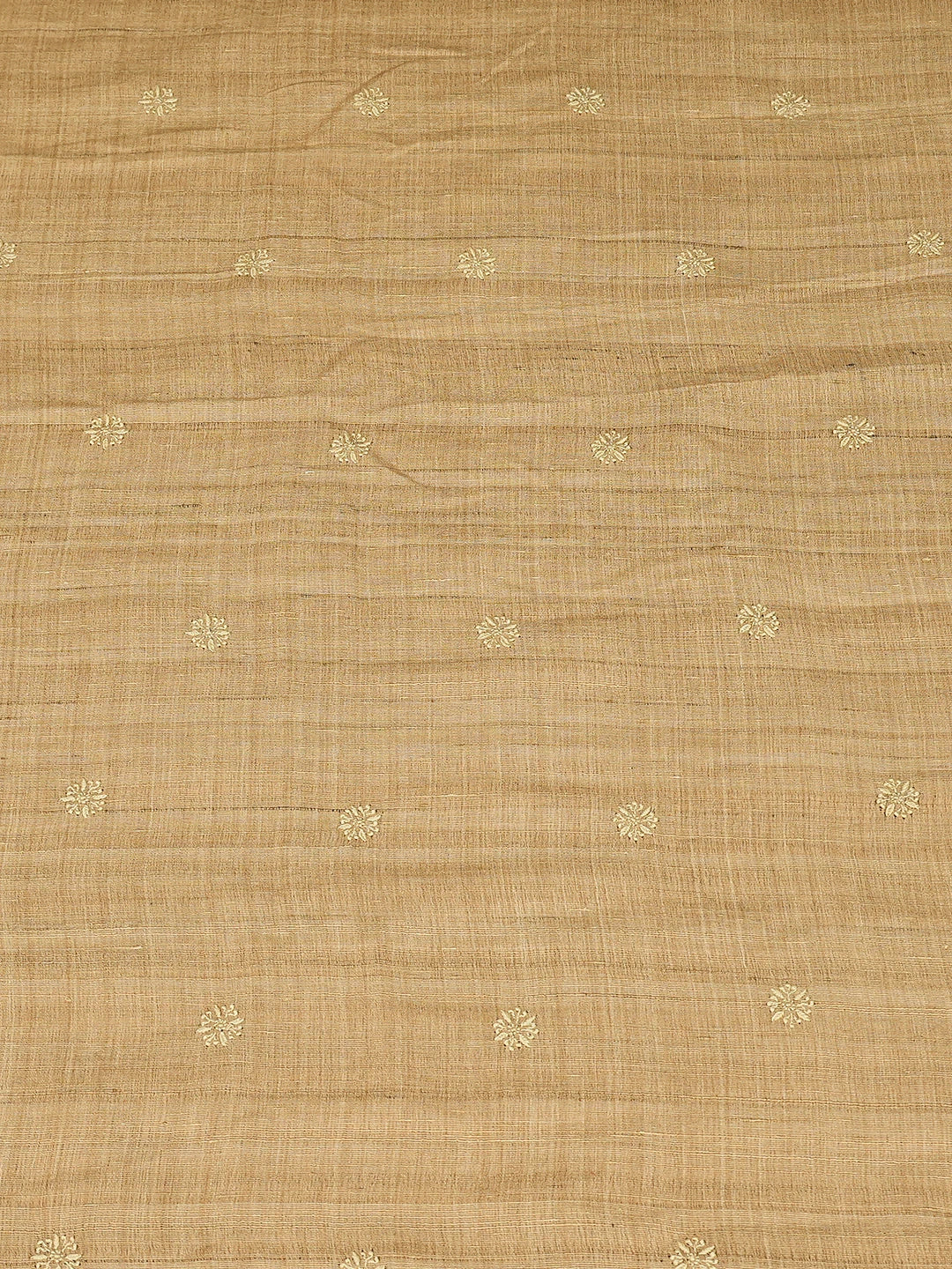 Ada Hand Embroidered Camel Brown Tussar Silk Lucknowi Chikankari Unstitched Men's Kurta Piece 01A809270