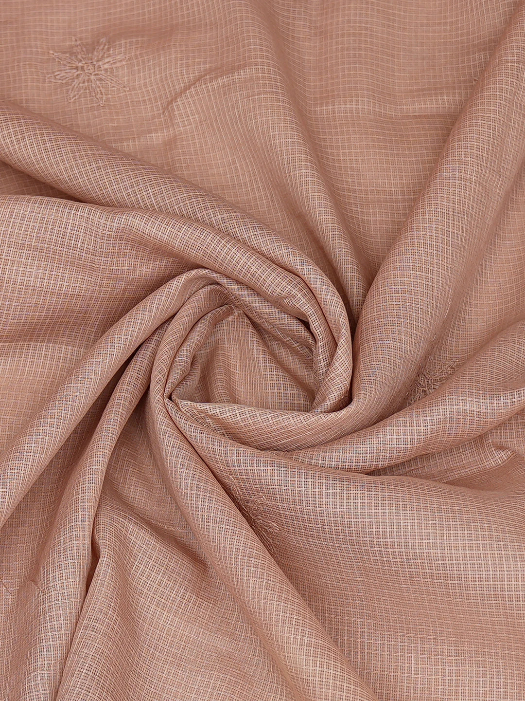 Ada Hand Embroidered Dusty Peach Kota Lucknowi Chikankari Dupatta 01A737375
