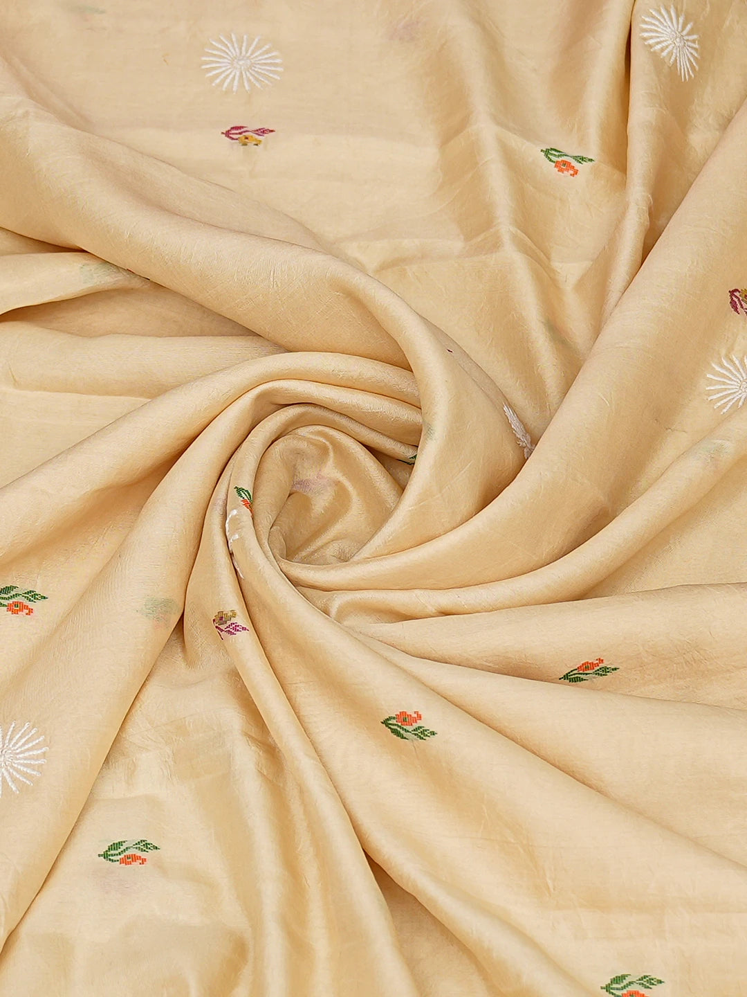 Ada Hand Embroidered Fawn Silk Lucknowi Chikankari Dupatta 01A322979