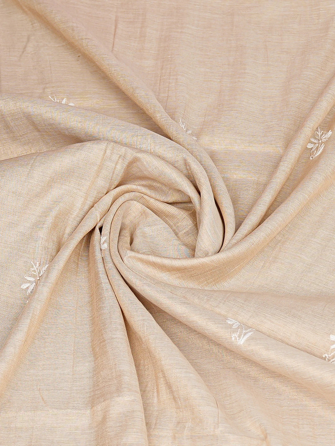 Ada Hand Embroidered Fawn Chanderi Lucknowi Chikankari Dupatta A614934