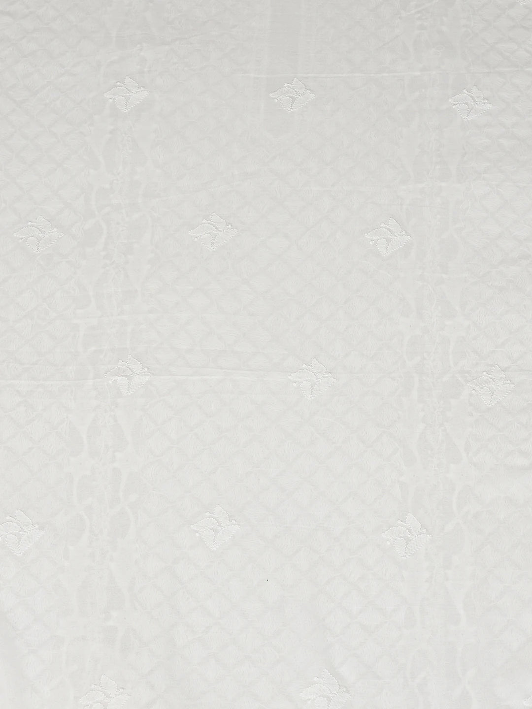 Ada Hand Embroidered White Cotton Lucknowi Chikankari Unstitched Men's Kurta Piece 01A791955