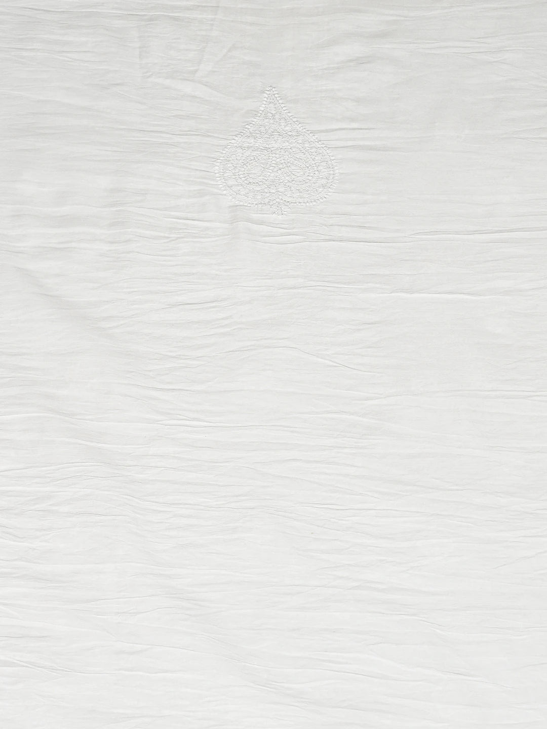 Ada Hand Embroidered White Chanderi Lucknowi Chikankari Unstitched Men's Kurta Piece 01A812584