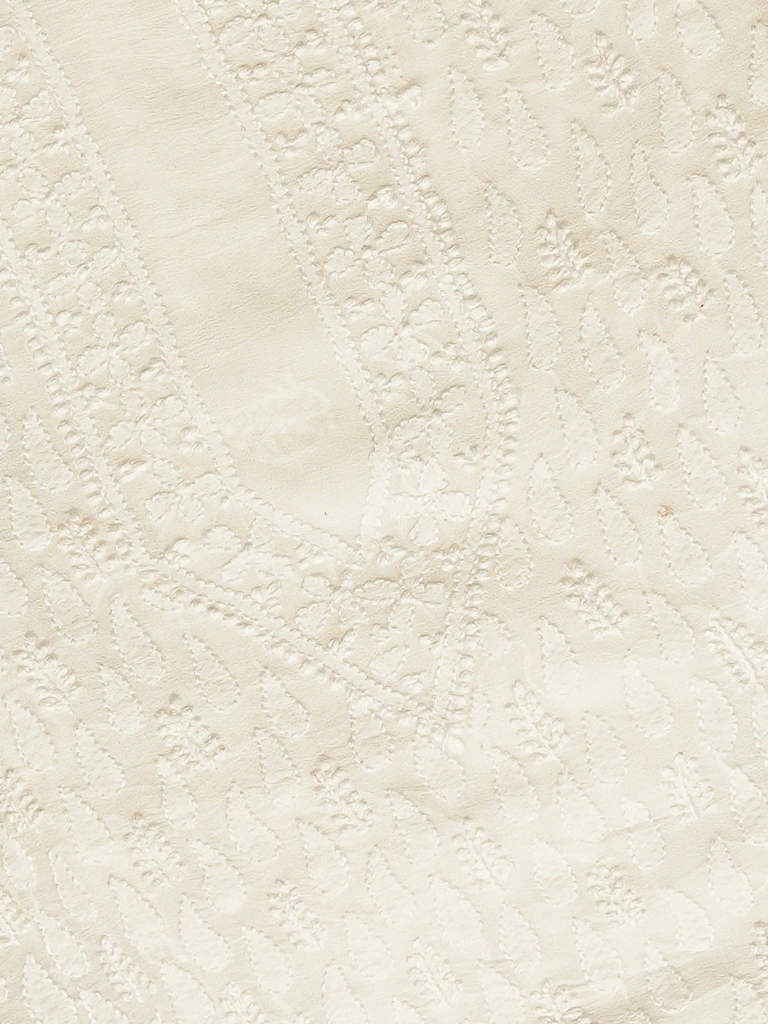 Ada Hand Embroidered White Viscose Georgette Lucknowi Chikankari Unstitched Men's Kurta Piece 01A813653