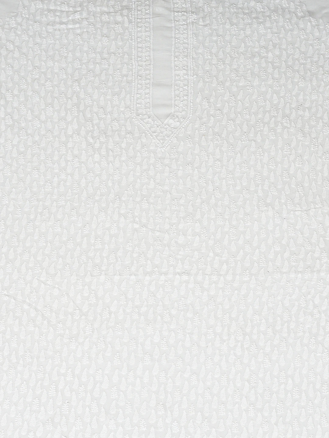 Ada Hand Embroidered White Viscose Georgette Lucknowi Chikankari Unstitched Men's Kurta Piece 01A813653