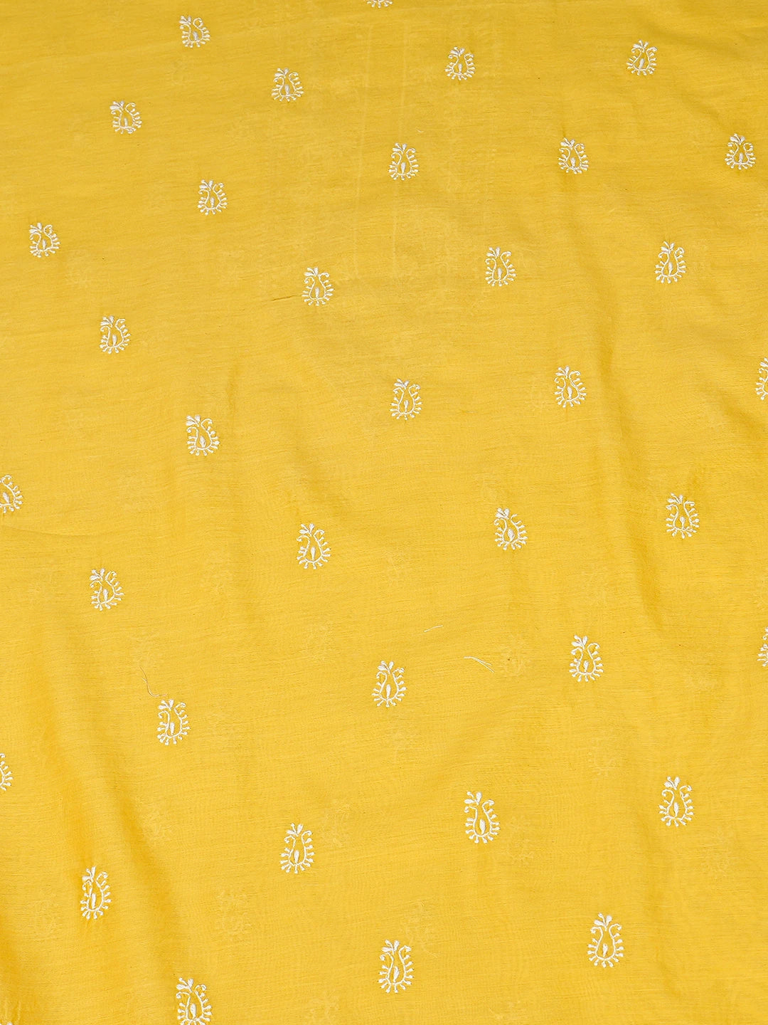 Ada Hand Embroidered Yellow Chanderi Lucknowi Chikankari Unstitched Men's Kurta Piece 01A785585