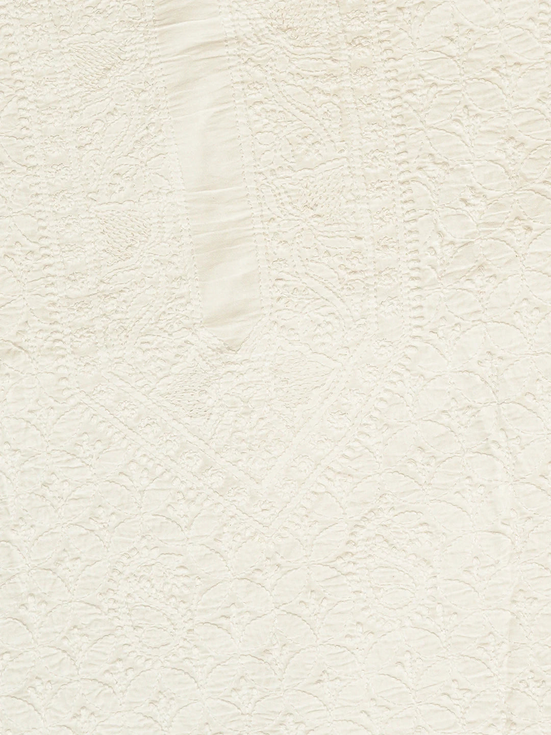 Ada Hand Embroidered White Cotton Lucknowi Chikankari Unstitched Men's Kurta Piece 01A791915