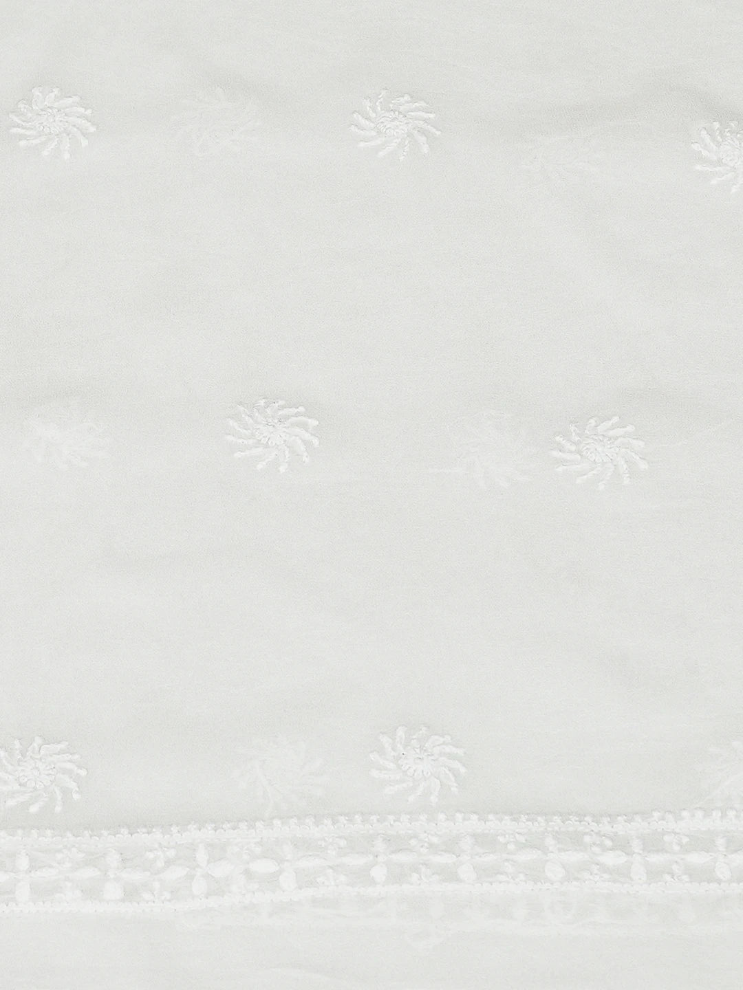 Ada Hand Embroidered White Viscose Georgette Lucknowi Chikankari Unstitched Men's Kurta Piece 01A813655