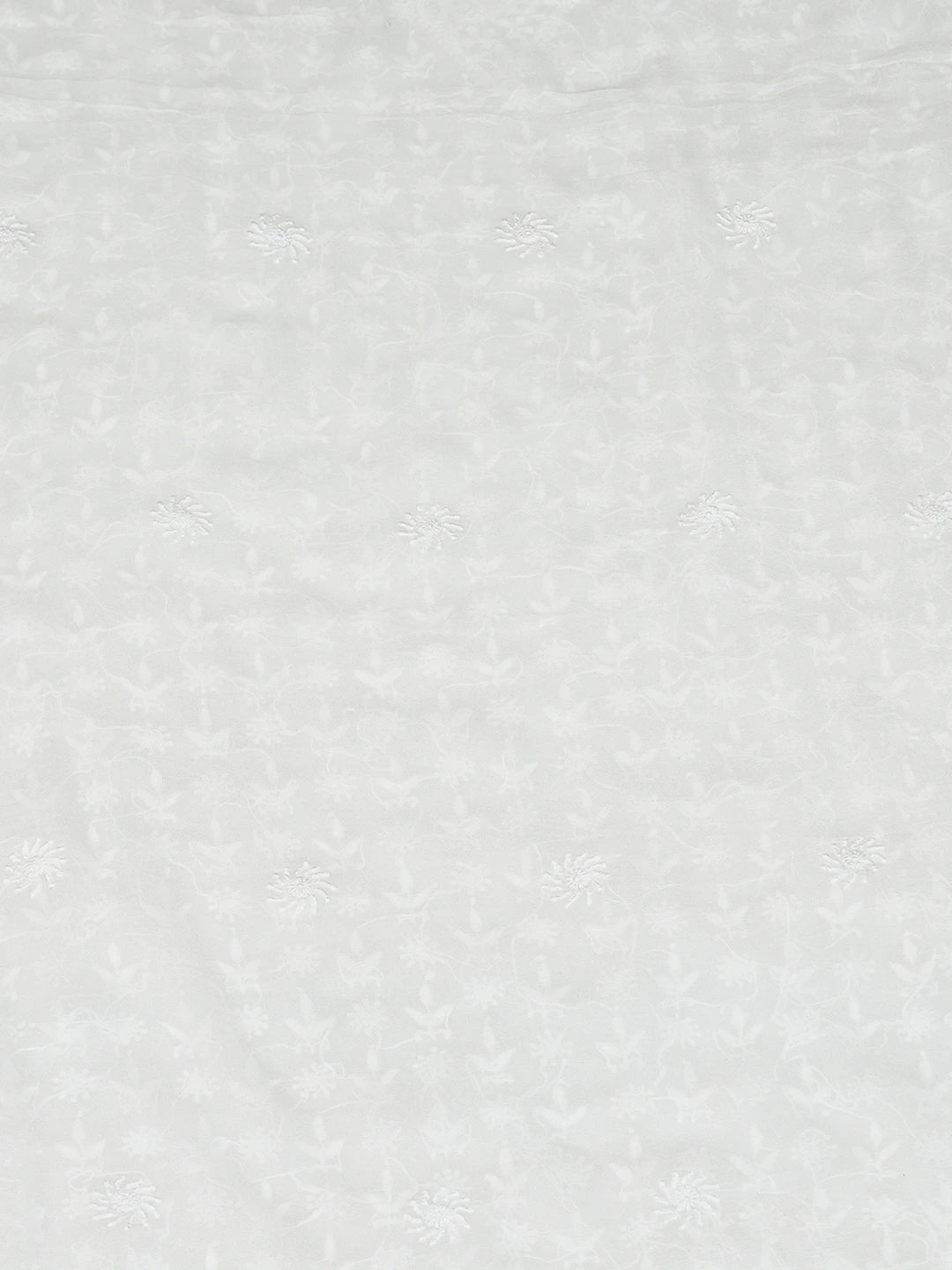 Ada Hand Embroidered White Viscose Georgette Lucknowi Chikankari Unstitched Men's Kurta Piece 01A813655
