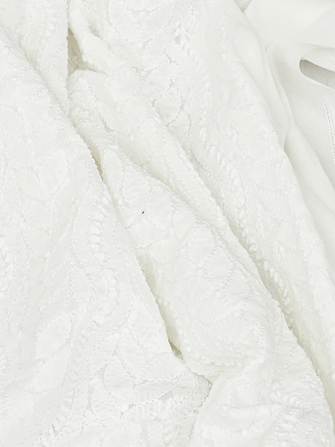 Ada Hand Embroidered White Cotton Lucknowi Chikankari Unstitched Men's Kurta Piece 01A791935