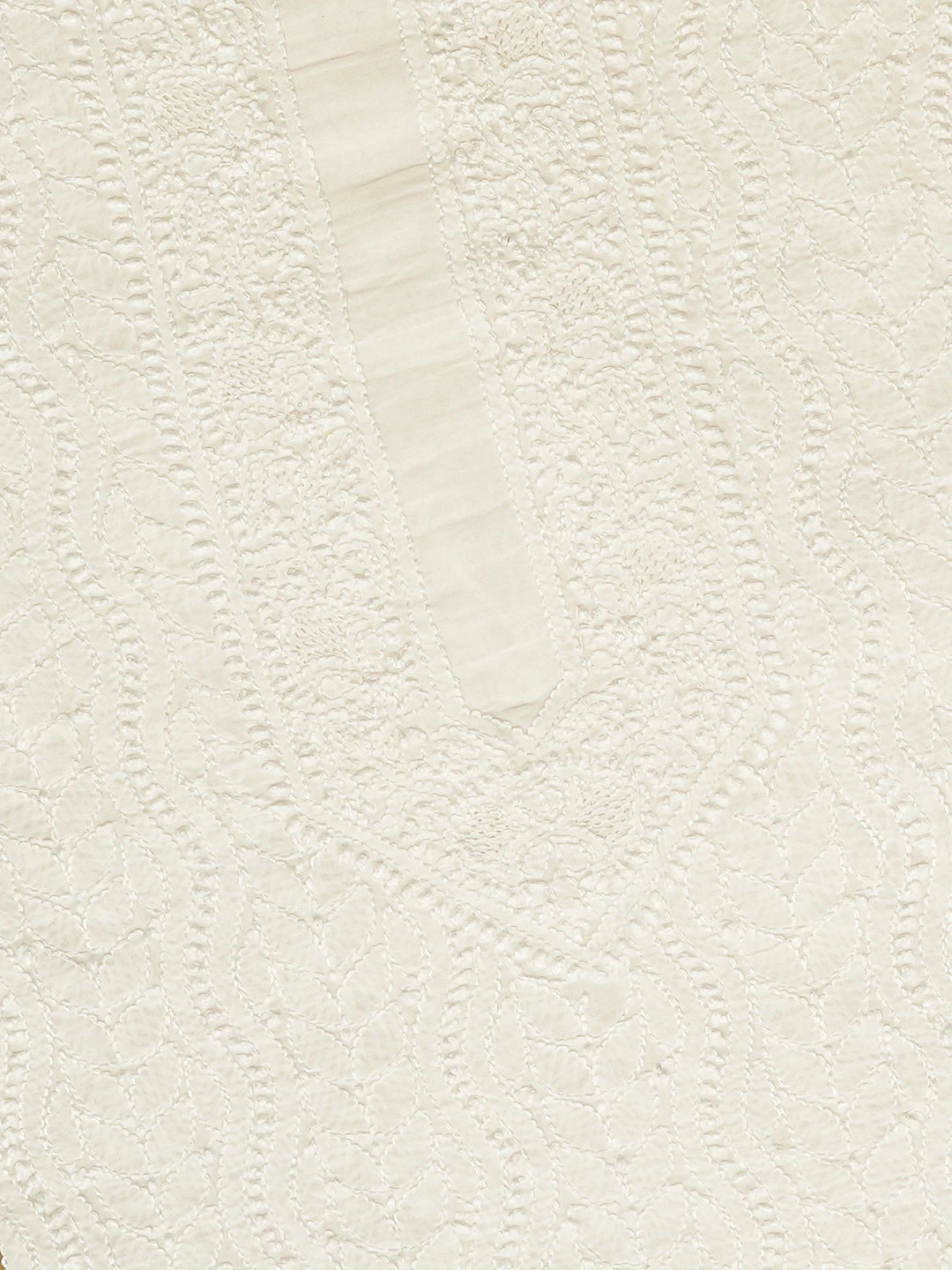 Ada Hand Embroidered White Cotton Lucknowi Chikankari Unstitched Men's Kurta Piece 01A791935