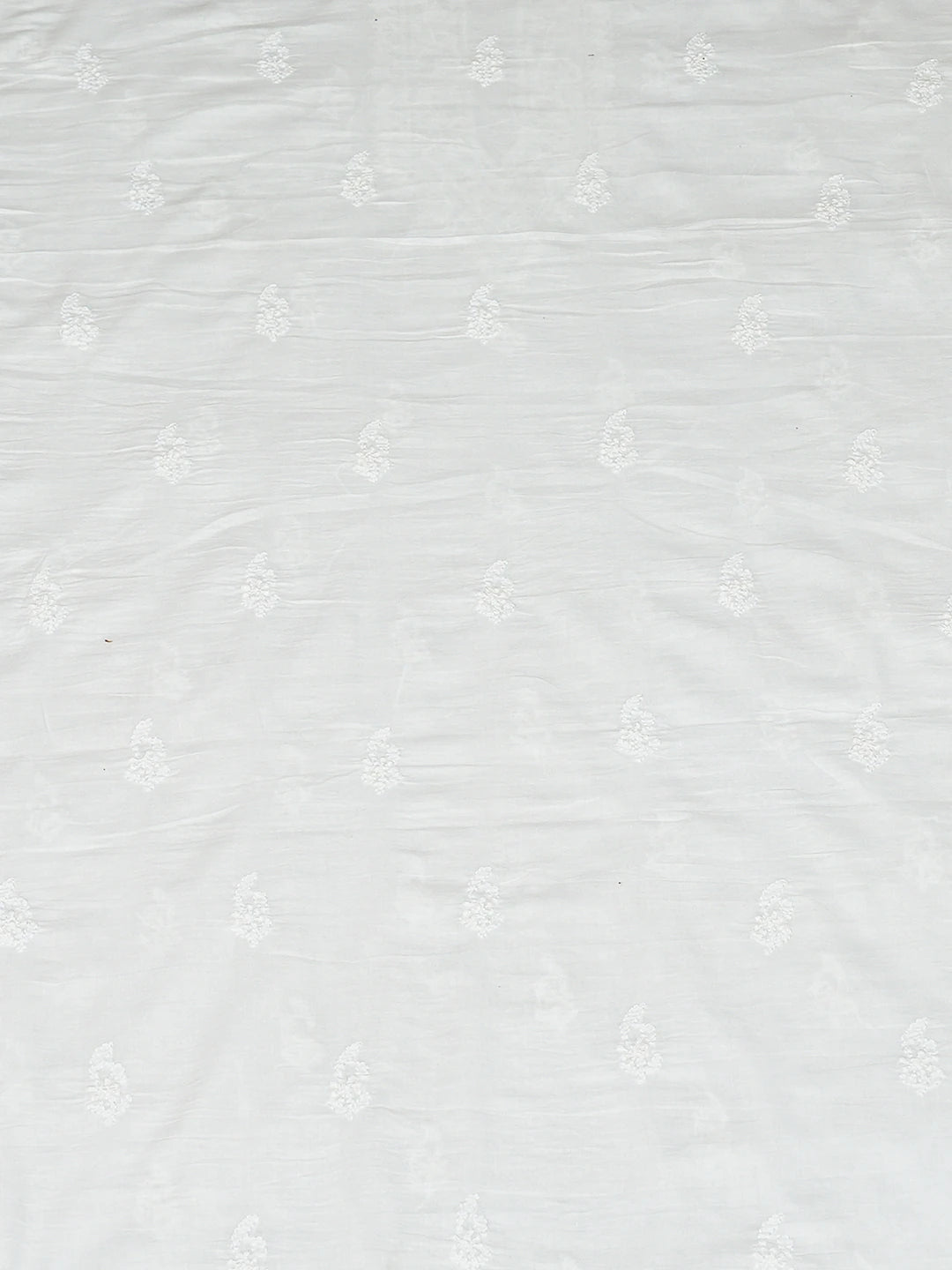 Ada Hand Embroidered White Cotton Lucknowi Chikankari Unstitched Men's Kurta Piece 01A779110