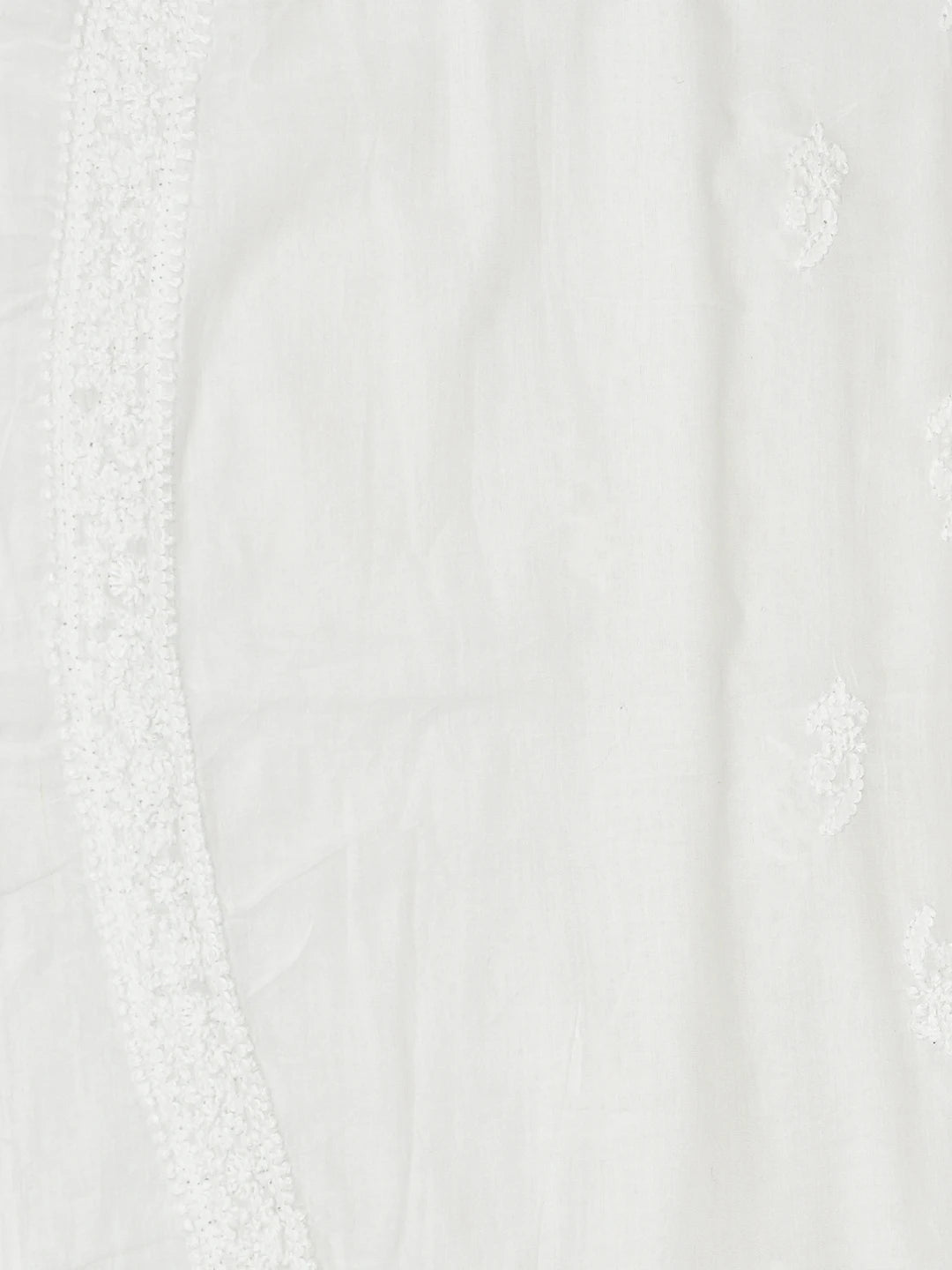 Ada Hand Embroidered White Cotton Lucknowi Chikankari Unstitched Men's Kurta Piece 01A779110