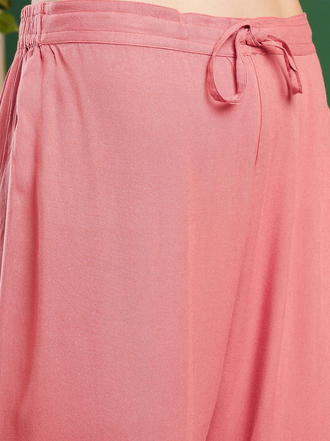 Ada Hand Embroidered Peach Rayon Lucknowi Chikankari Co-Ord Set A811330