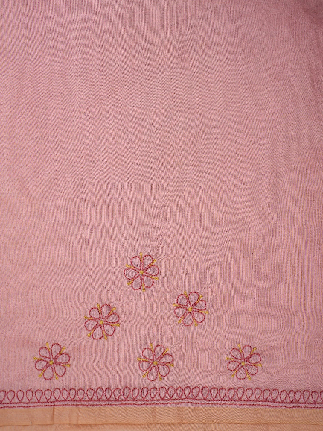 Ada Hand Embroidered Dusty Peach Super Net Lucknowi Chikankari Saree and Blouse 01A814531
