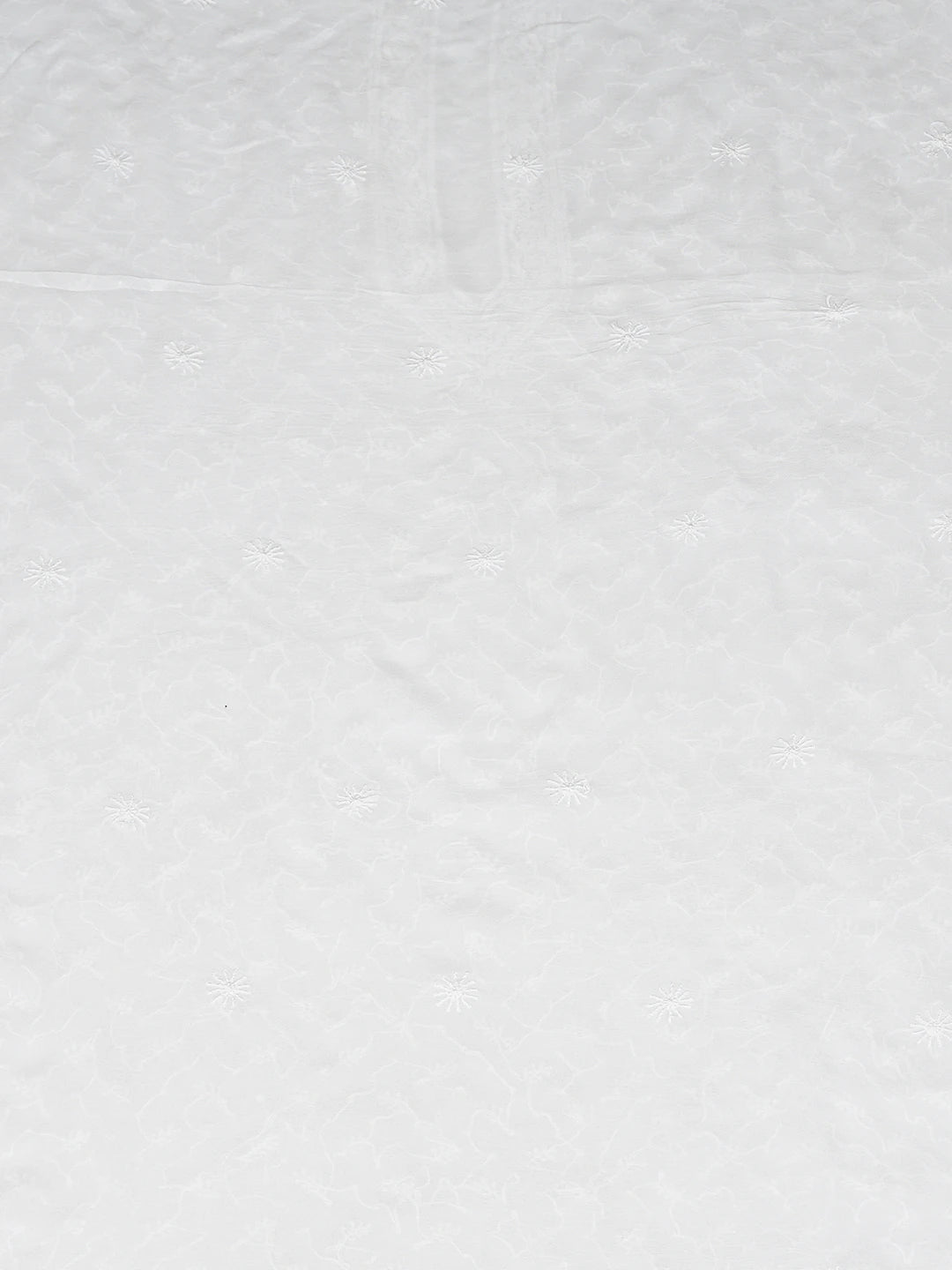 Ada Hand Embroidered White Viscose Georgette Lucknowi Chikankari Unstitched Men's Kurta Piece 01A813651