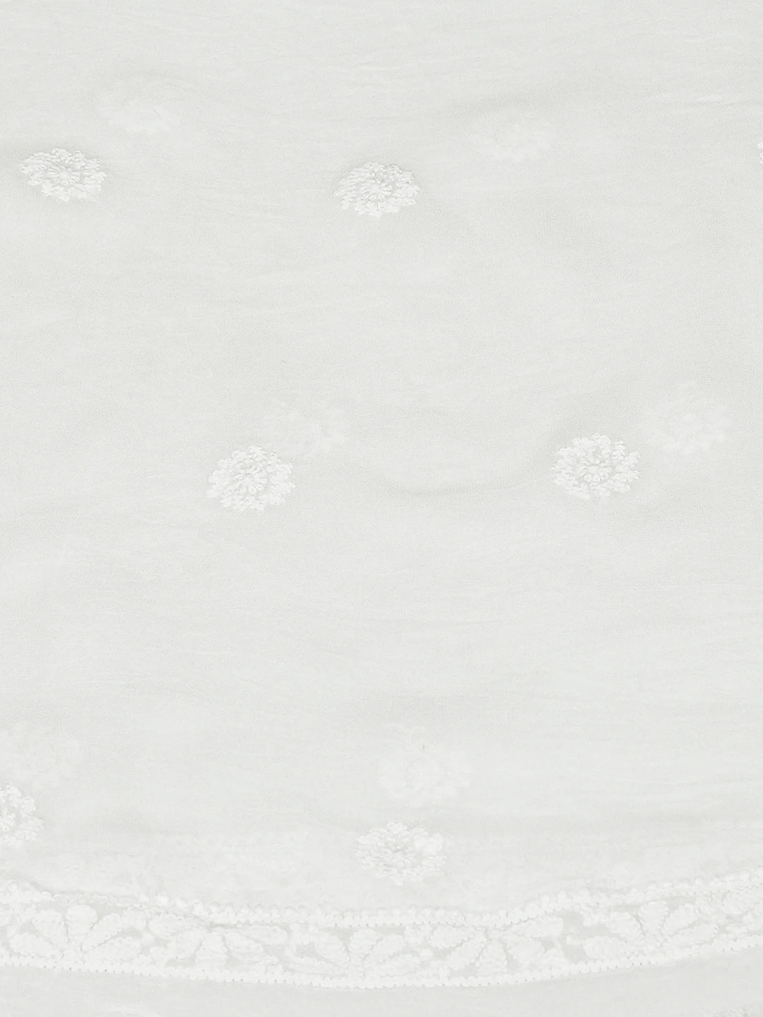 Ada Hand Embroidered White Viscose Georgette Lucknowi Chikankari Unstitched Men's Kurta Piece 01A813656