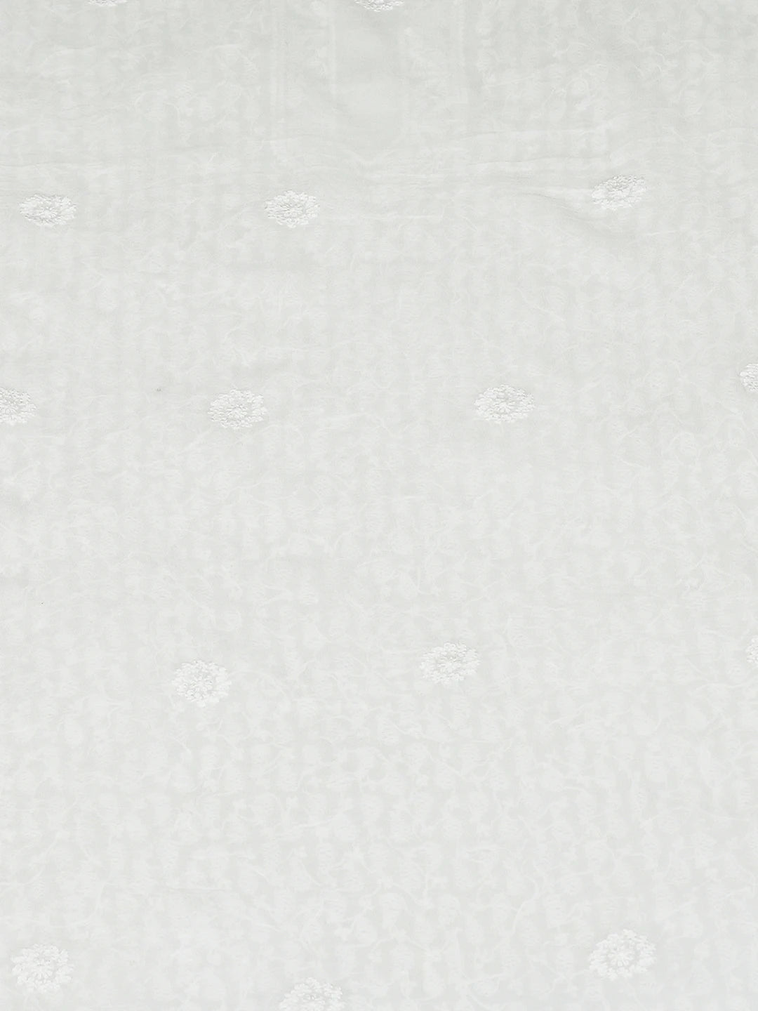 Ada Hand Embroidered White Viscose Georgette Lucknowi Chikankari Unstitched Men's Kurta Piece 01A813656