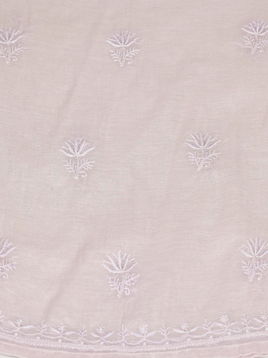Ada Hand Embroidered Lavender Chanderi Lucknowi Chikankari Semi-Stitched Kurta Dupatta Set 01A780406