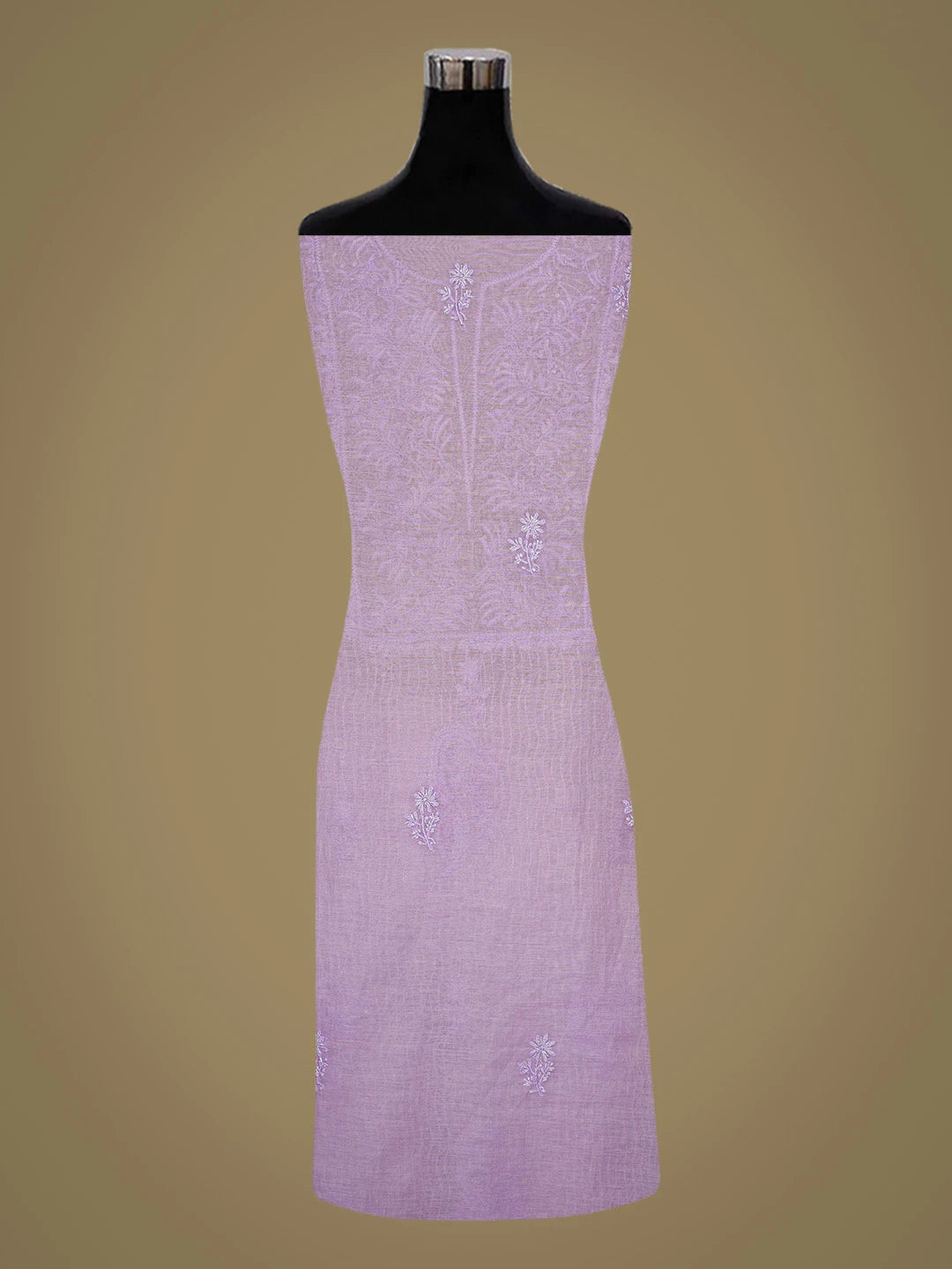 Ada Hand Embroidered Lavender Chanderi Lucknowi Chikankari Unstitched Kurta Dupatta Set With Cutdana Work 01A813807