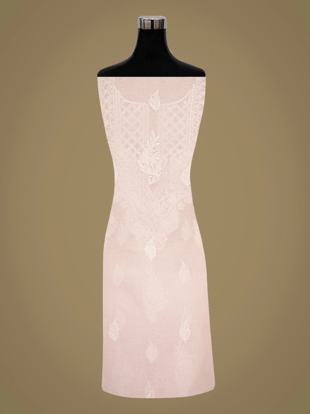 Ada Hand Embroidered Pink Cotton Lucknowi Chikankari Unstitched Kurta Piece 01A810380
