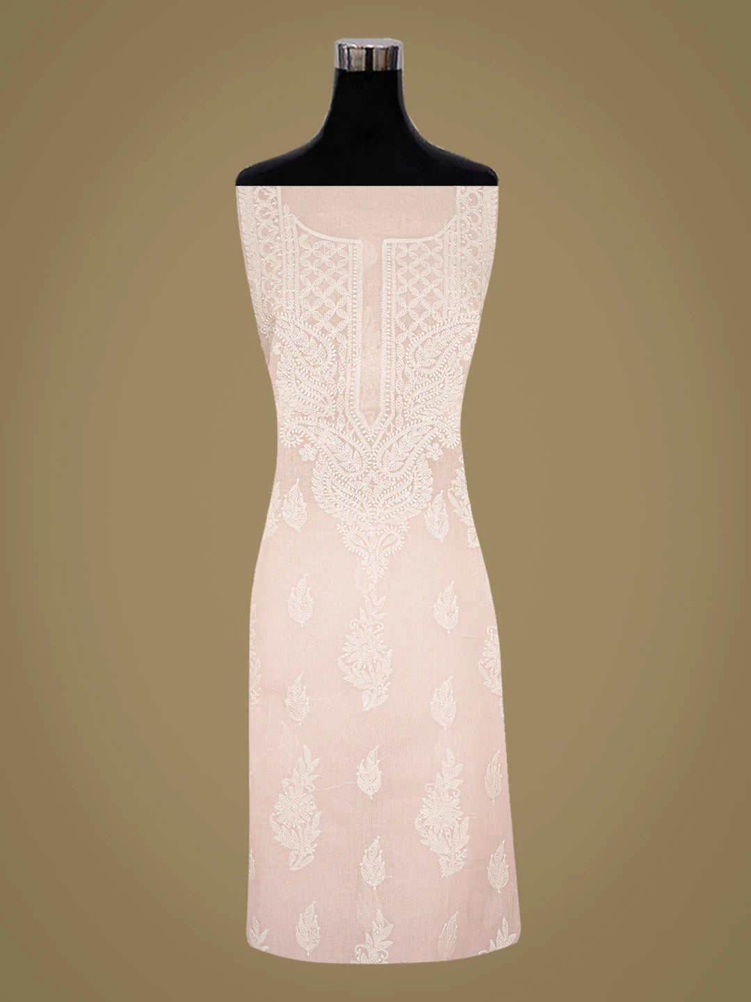 Ada Hand Embroidered Pink Cotton Lucknowi Chikankari Unstitched Kurta Piece 01A810380
