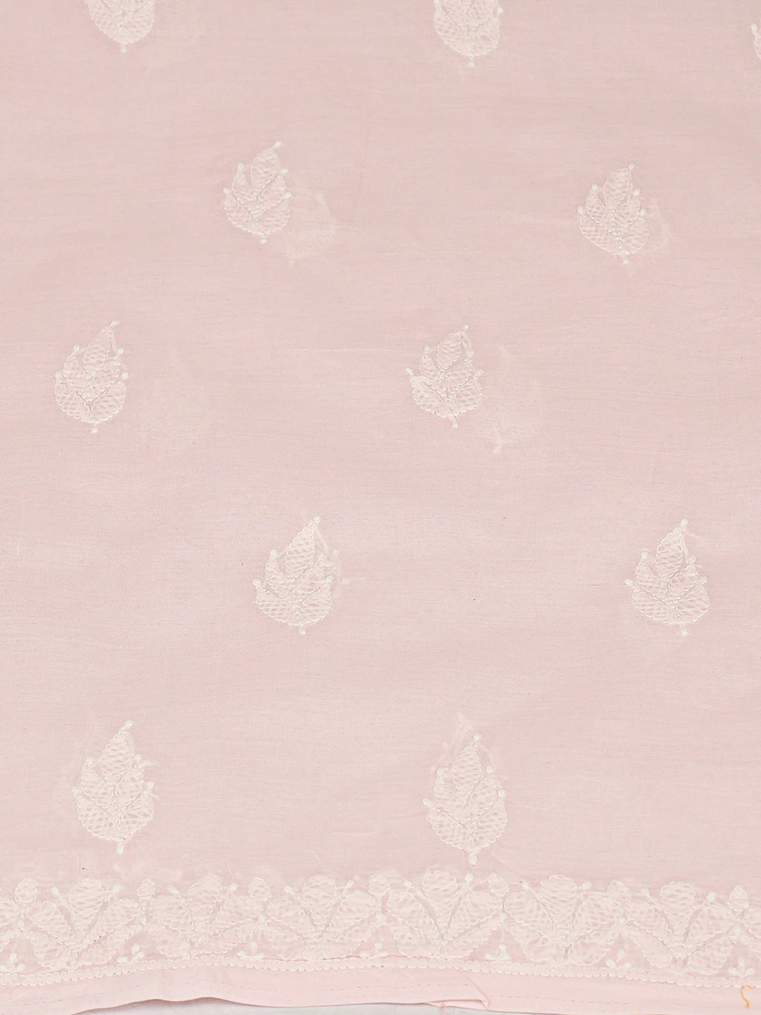 Ada Hand Embroidered Pink Cotton Lucknowi Chikankari Unstitched Kurta Piece 01A810380