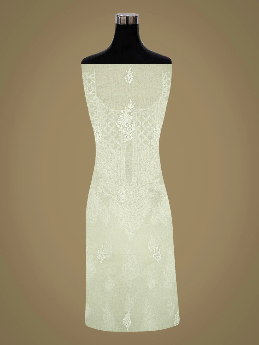 Ada Hand Embroidered Light Green Cotton Lucknowi Chikankari Unstitched Kurta Piece 01A810461