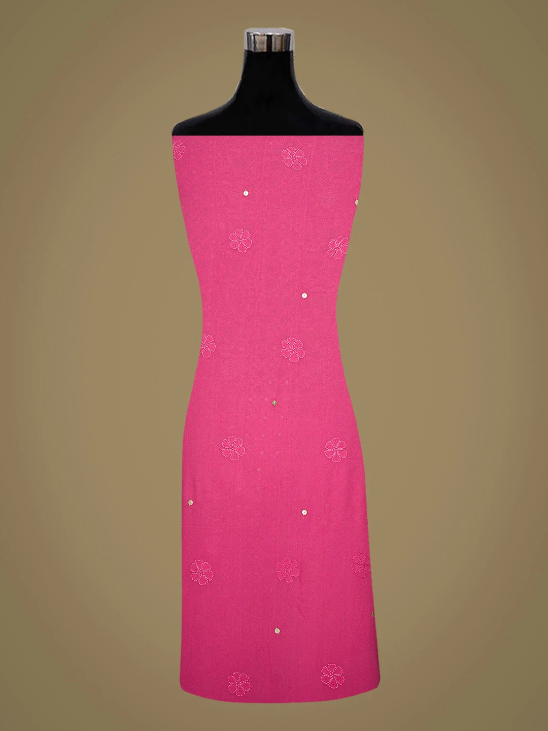 Ada Hand Embroidered Magenta Viscose Georgette Lucknowi Chikankari Unstitched Kurta Dupatta Set With Gota Patti Work 01A801917