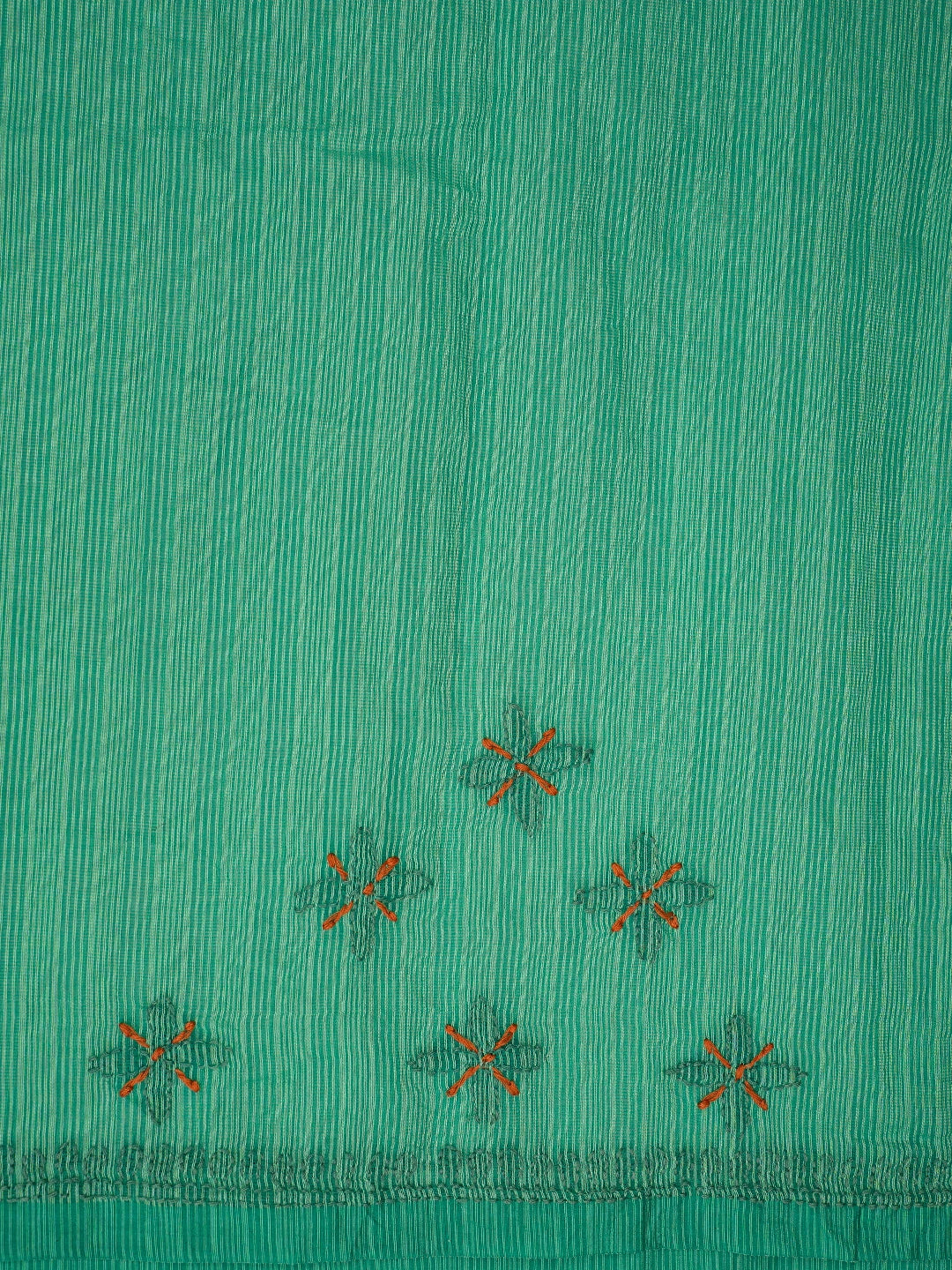 Ada Hand Embroidered Rama Green Super Net Lucknowi Chikankari Saree and Blouse 01A814525