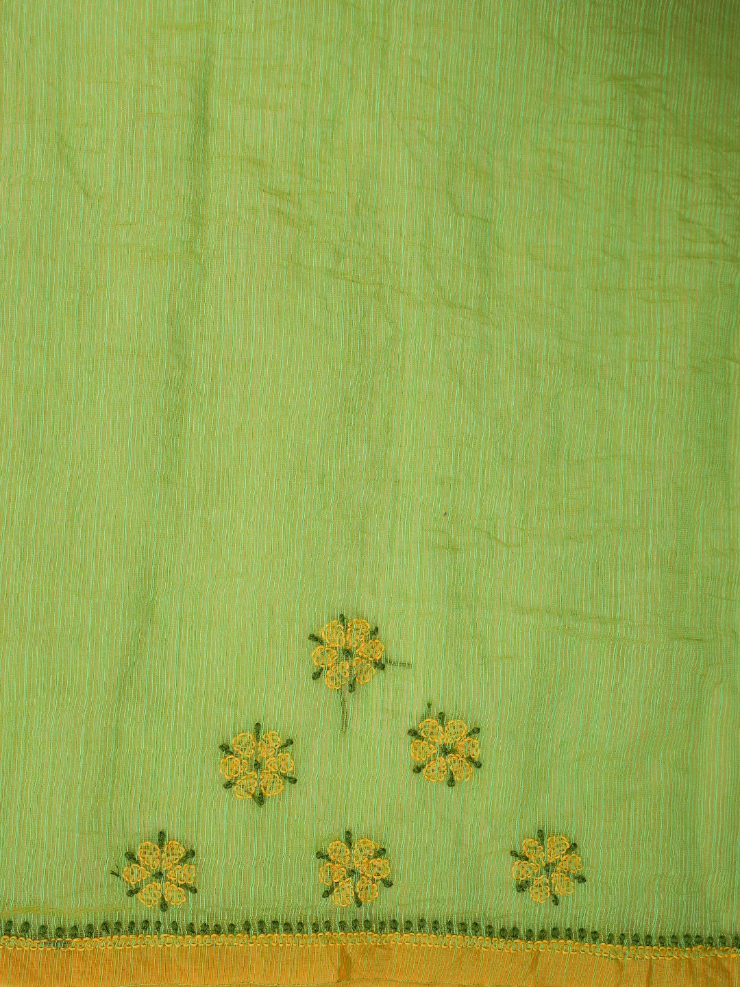 Ada Hand Embroidered Green Super Net Lucknowi Chikankari Saree and Blouse 01A814541