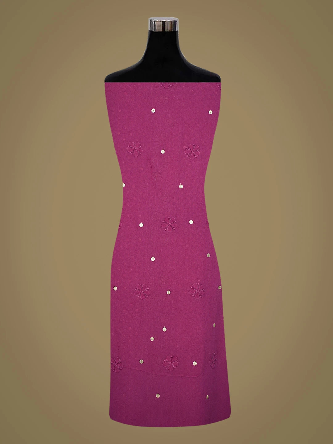 Ada Hand Embroidered Purple Viscose Georgette Lucknowi Chikankari Unstitched Kurta Dupatta Set With Gota Patti Work 01A801909