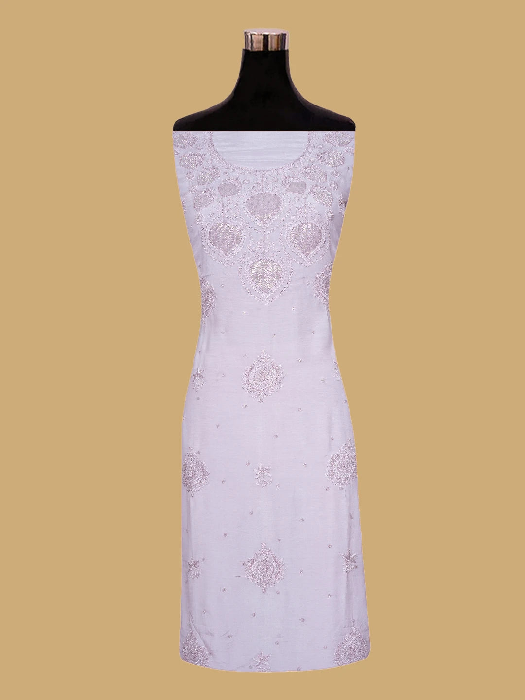 Ada Hand Embroidered Rose Quartz Pink Muslin Lucknowi Chikankari Unstitched Suit Piece With Cutdana Work 01A814895