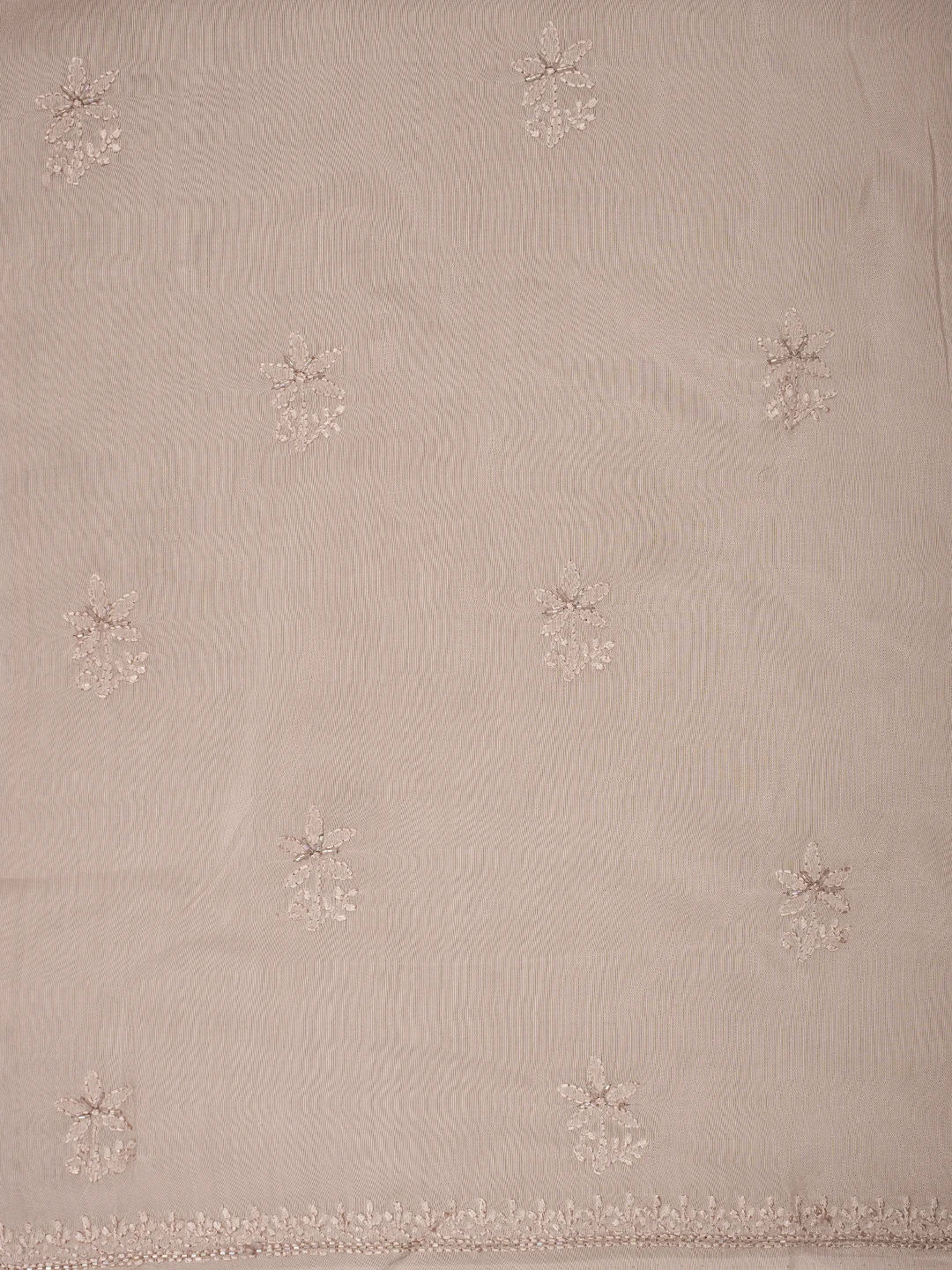 Ada Hand Embroidered Latte Brown Muslin Lucknowi Chikankari Unstitched Suit Piece With Cutdana Work 01A814902