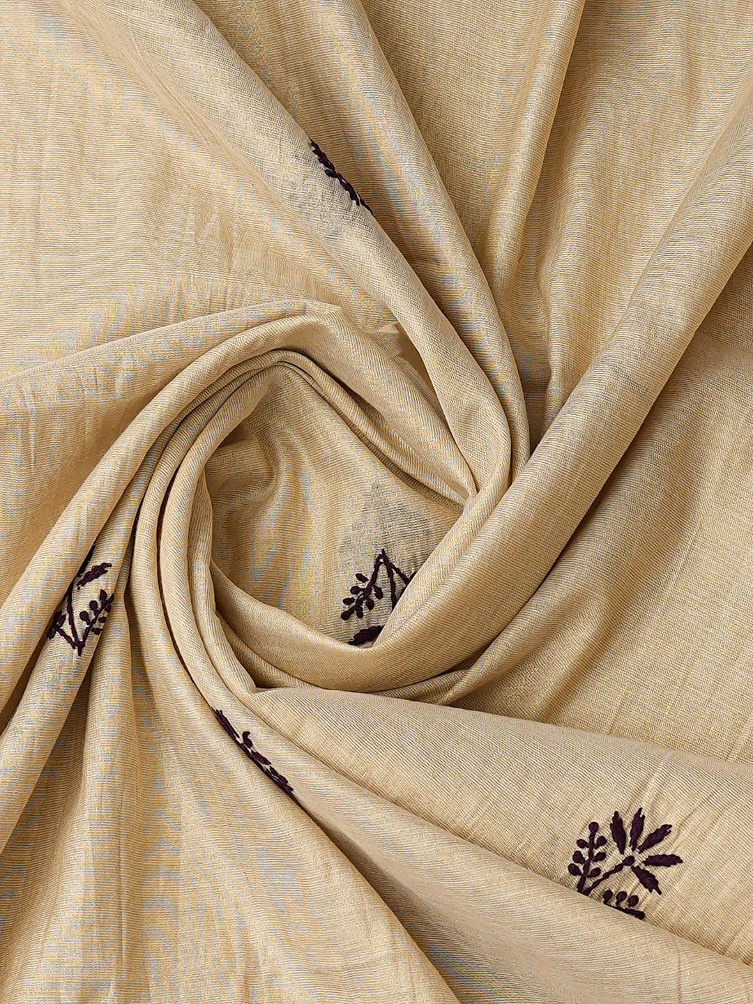 Ada Hand Embroidered Fawn Tissue Lucknowi Chikankari Unstitched Kurta Dupatta Set 01A809541