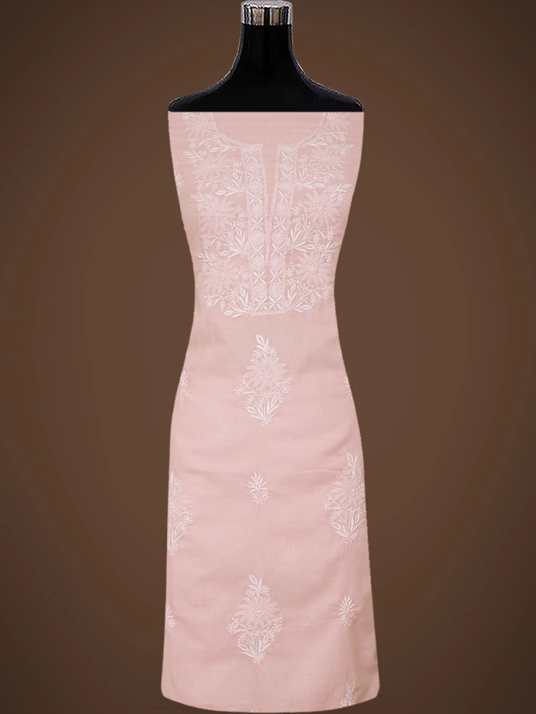 Ada Hand Embroidered Pink Cotton Lucknowi Chikankari Unstitched Suit Piece 01A773533