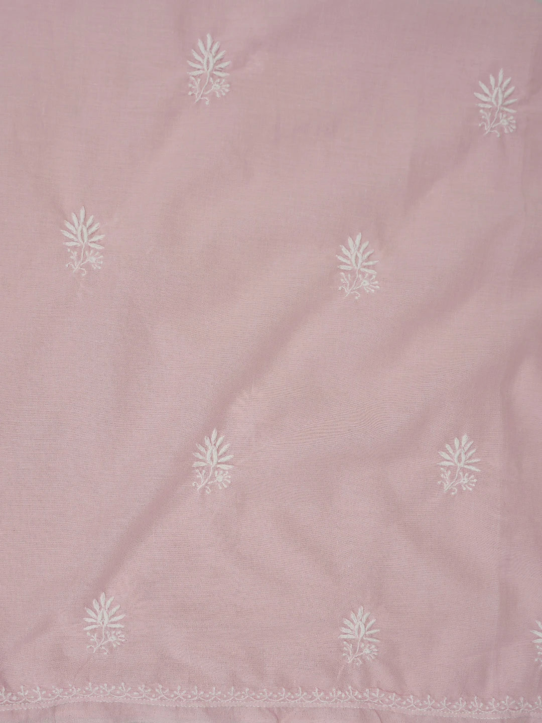 Ada Hand Embroidered Pink Cotton Lucknowi Chikankari Unstitched Suit Piece 01A773533