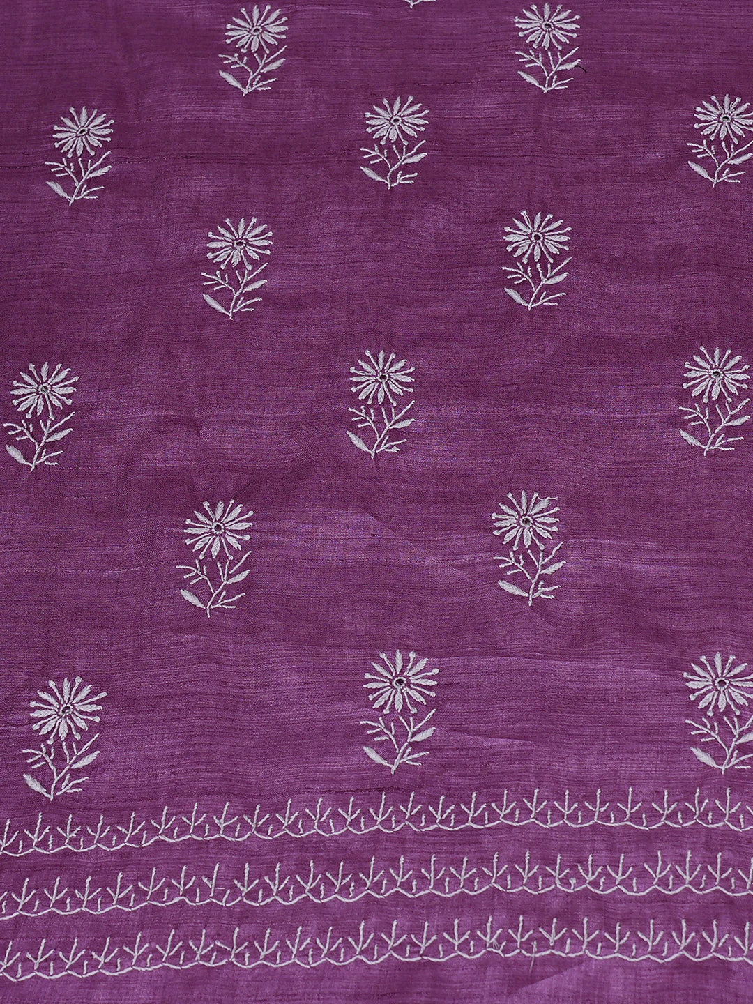 Ada Hand Embroidered Purple Silk Lucknowi Chikankari Unstitched Suit Piece 01A759928