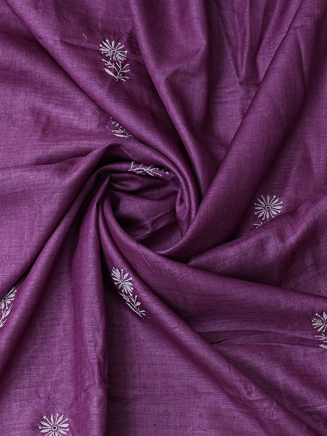 Ada Hand Embroidered Purple Silk Lucknowi Chikankari Unstitched Suit Piece 01A759928