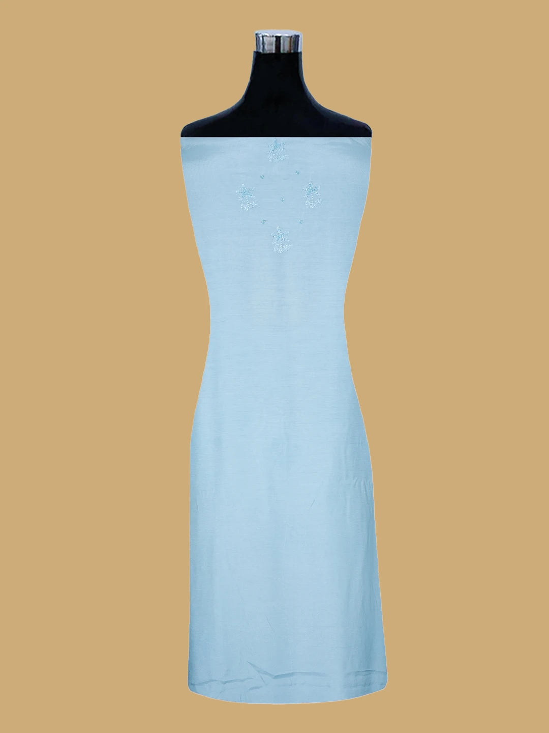 Ada Hand Embroidered Ice Blue Muslin Lucknowi Chikankari Unstitched Suit Piece With Cutdana Work 01A814905