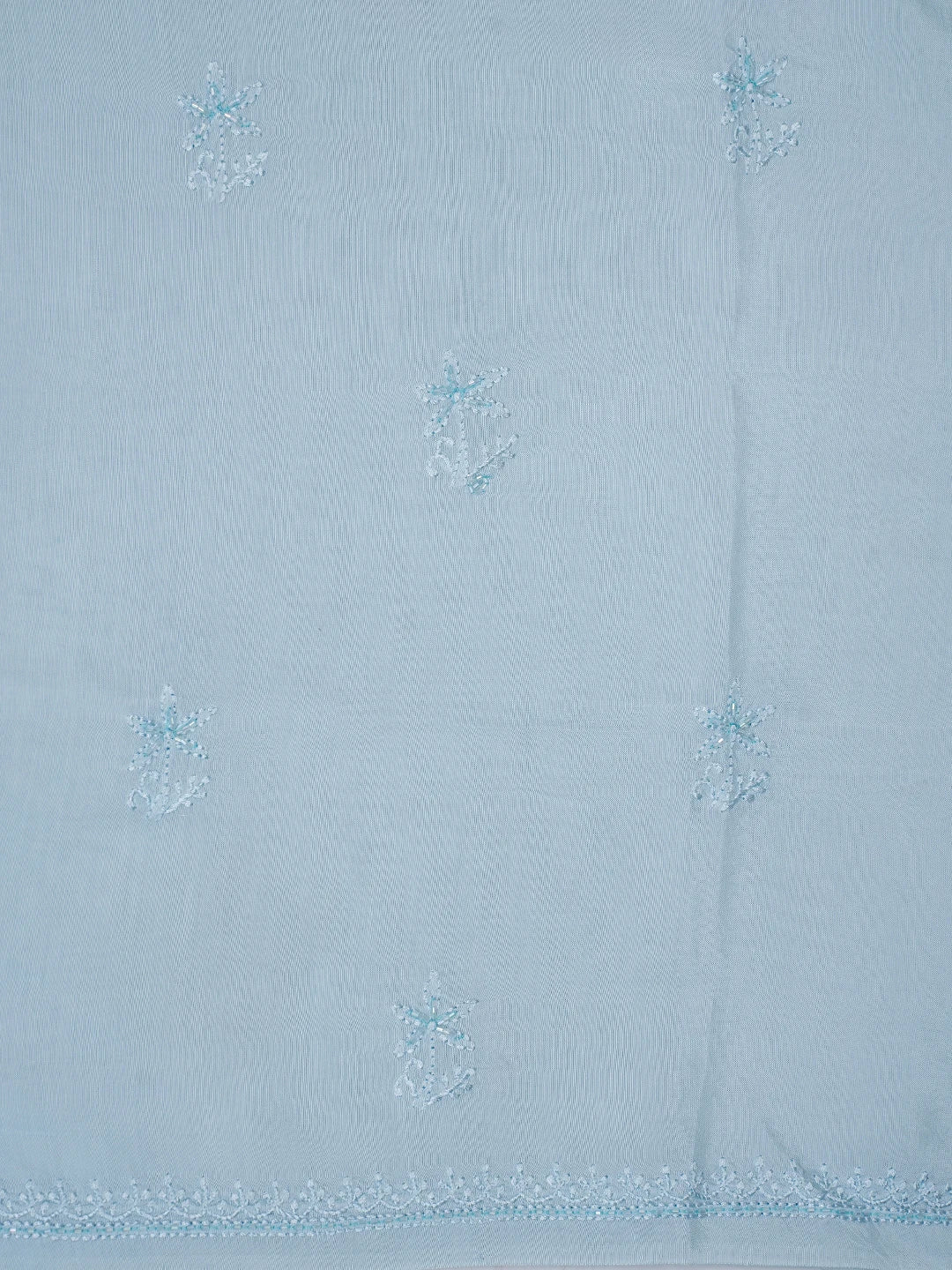 Ada Hand Embroidered Ice Blue Muslin Lucknowi Chikankari Unstitched Suit Piece With Cutdana Work 01A814905