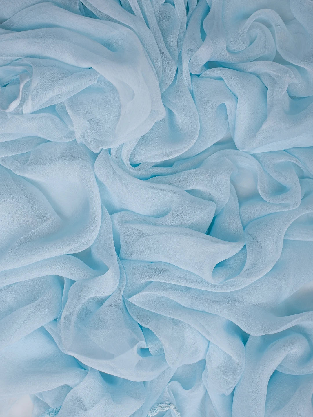 Ada Hand Embroidered Ice Blue Muslin Lucknowi Chikankari Unstitched Suit Piece With Cutdana Work 01A814905