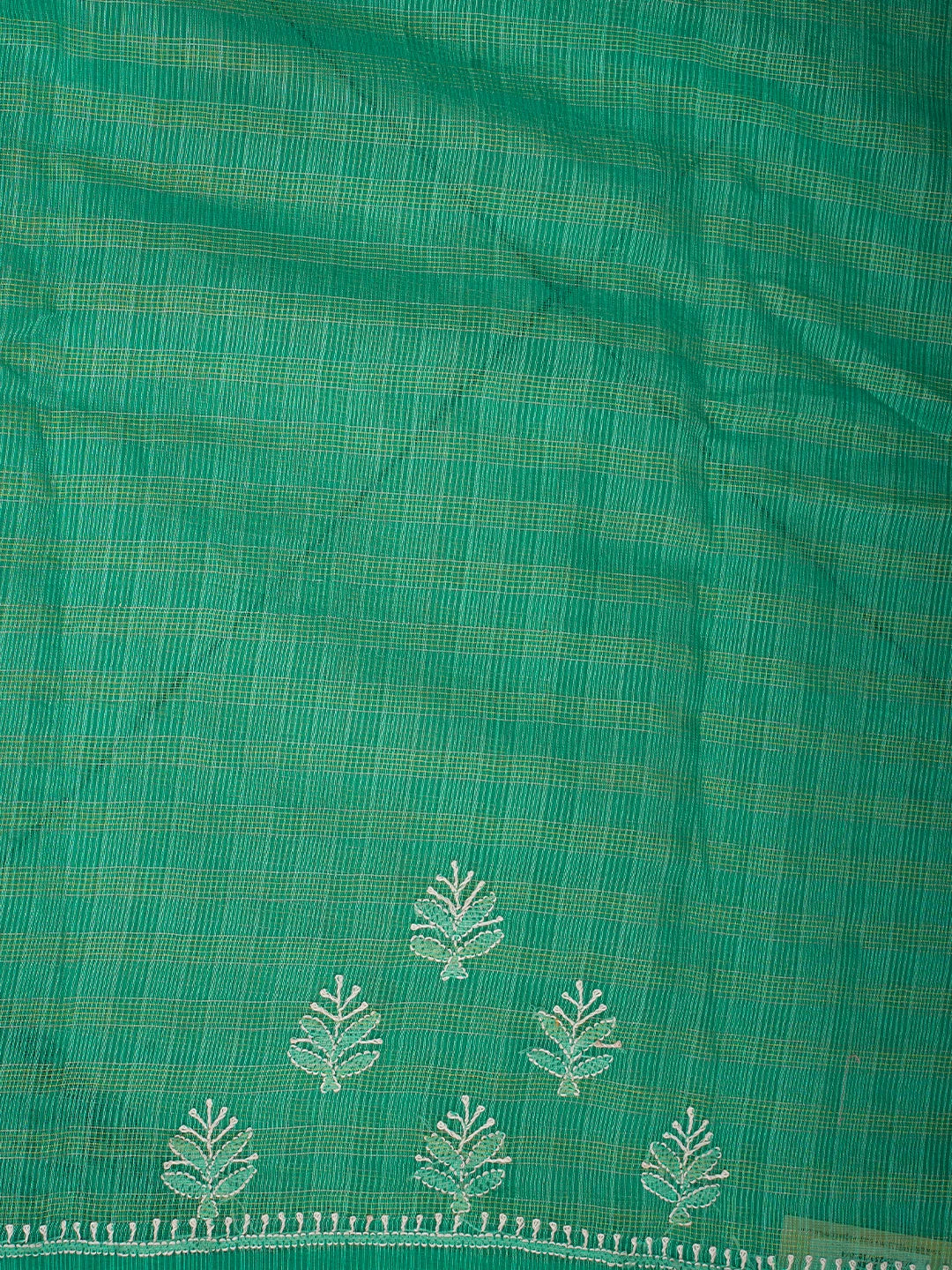 Ada Hand Embroidered Paris Green Super Net Lucknowi Chikankari Saree and Blouse 01A775623