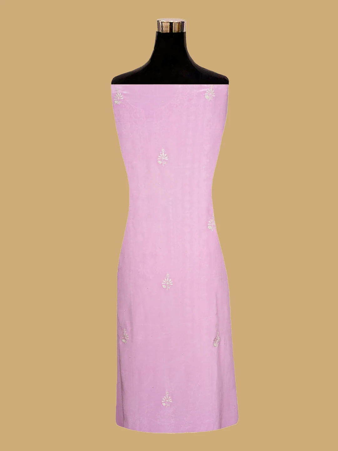 Ada Hand Embroidered Carnation Pink Muslin Lucknowi Chikankari Unstitched Suit Piece With Cutdana Work 01A712890