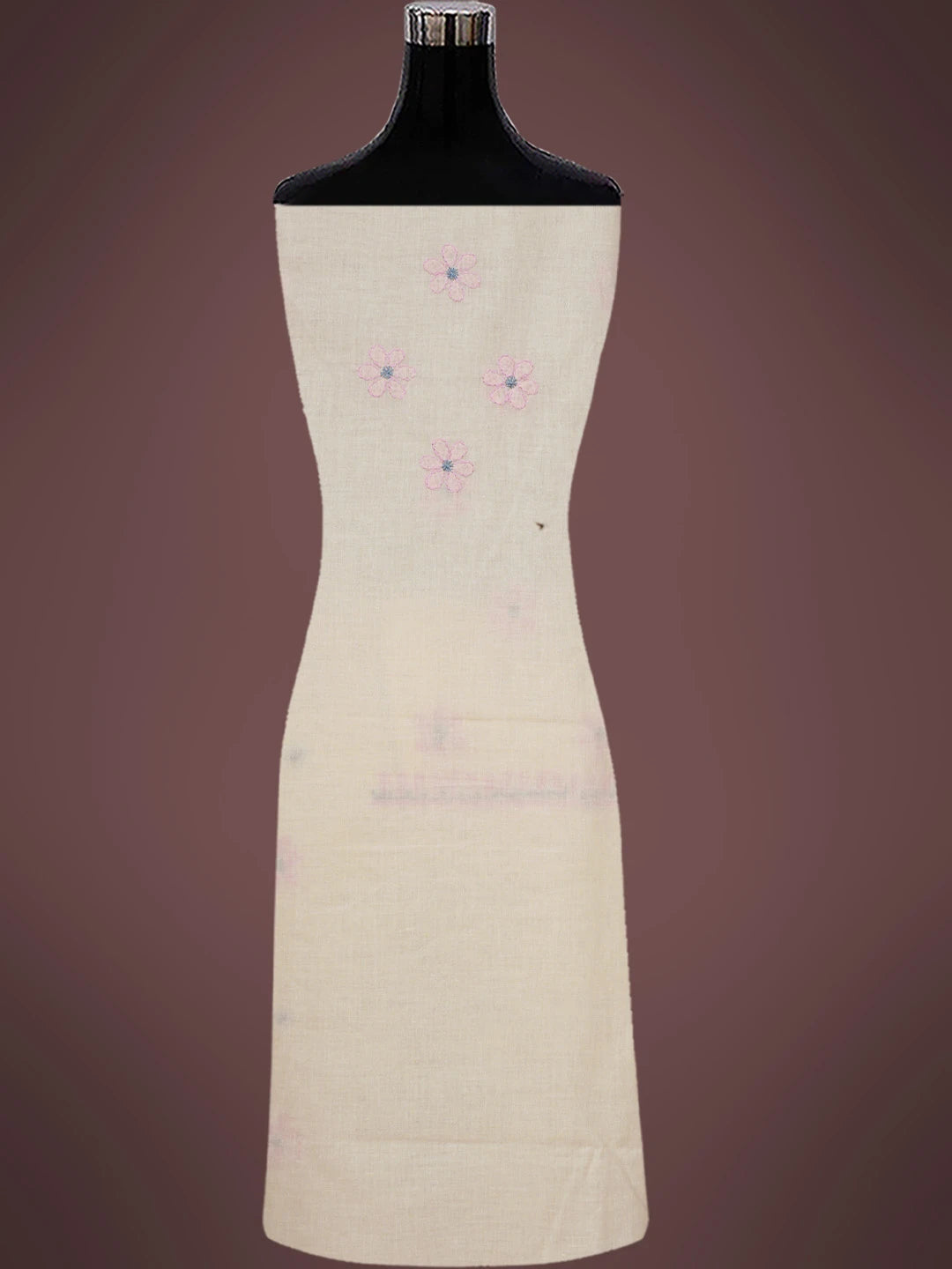 Ada Hand Embroidered Peach Cotton Lucknowi Chikankari Unstitched Suit Piece 01A818708