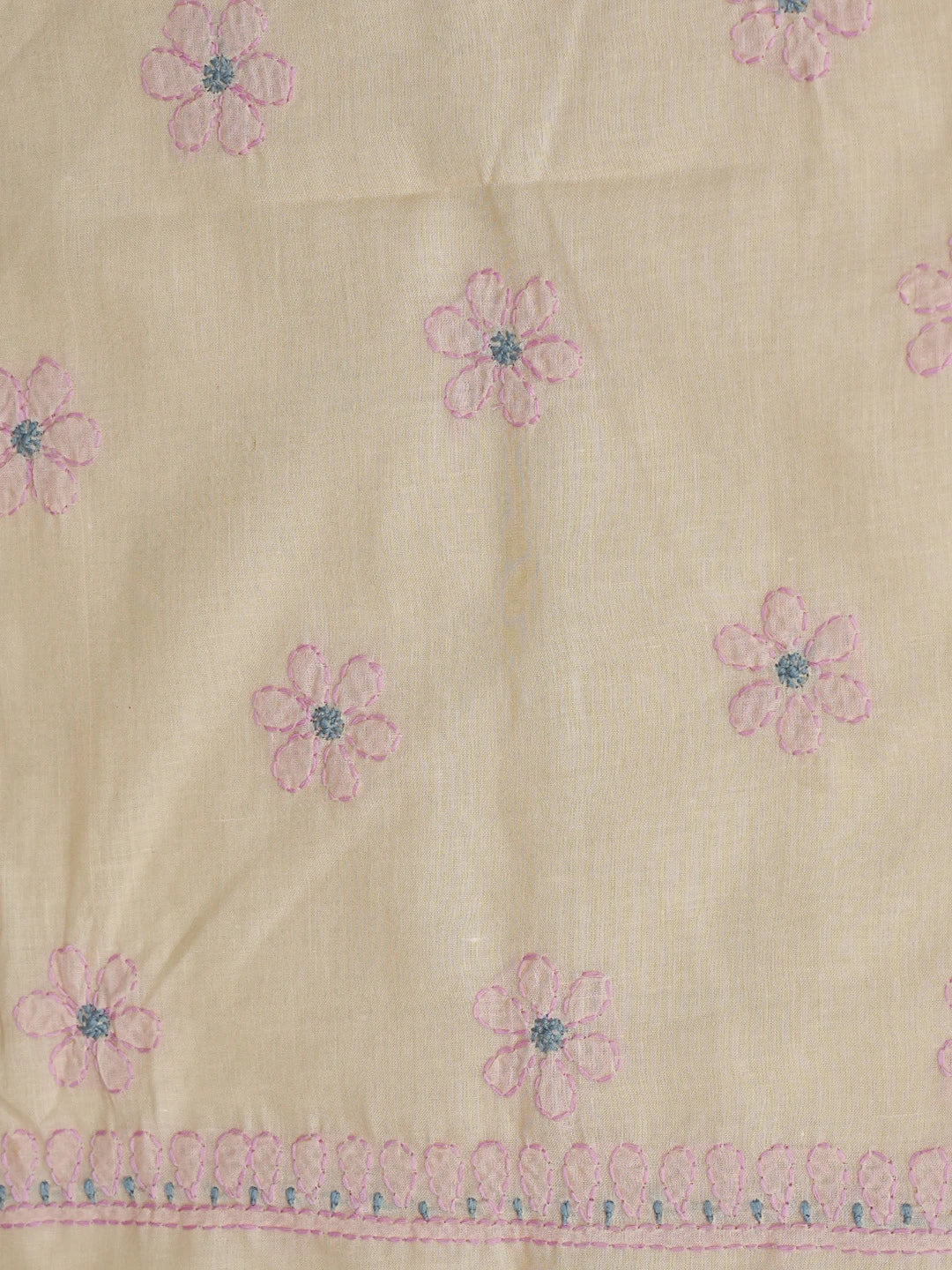 Ada Hand Embroidered Peach Cotton Lucknowi Chikankari Unstitched Suit Piece 01A818708