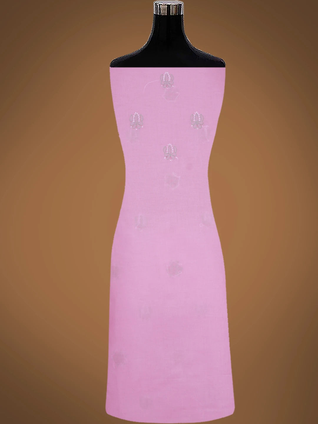 Ada Hand Embroidered Pink Cotton Lucknowi Chikankari Unstitched Suit Piece 01A819185