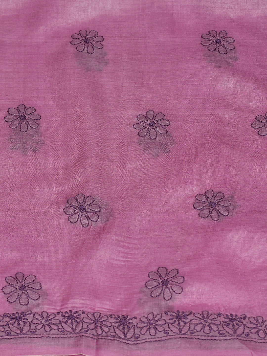 Ada Hand Embroidered Onion Pink Silk Lucknowi Chikankari Unstitched Suit Piece 01A669291