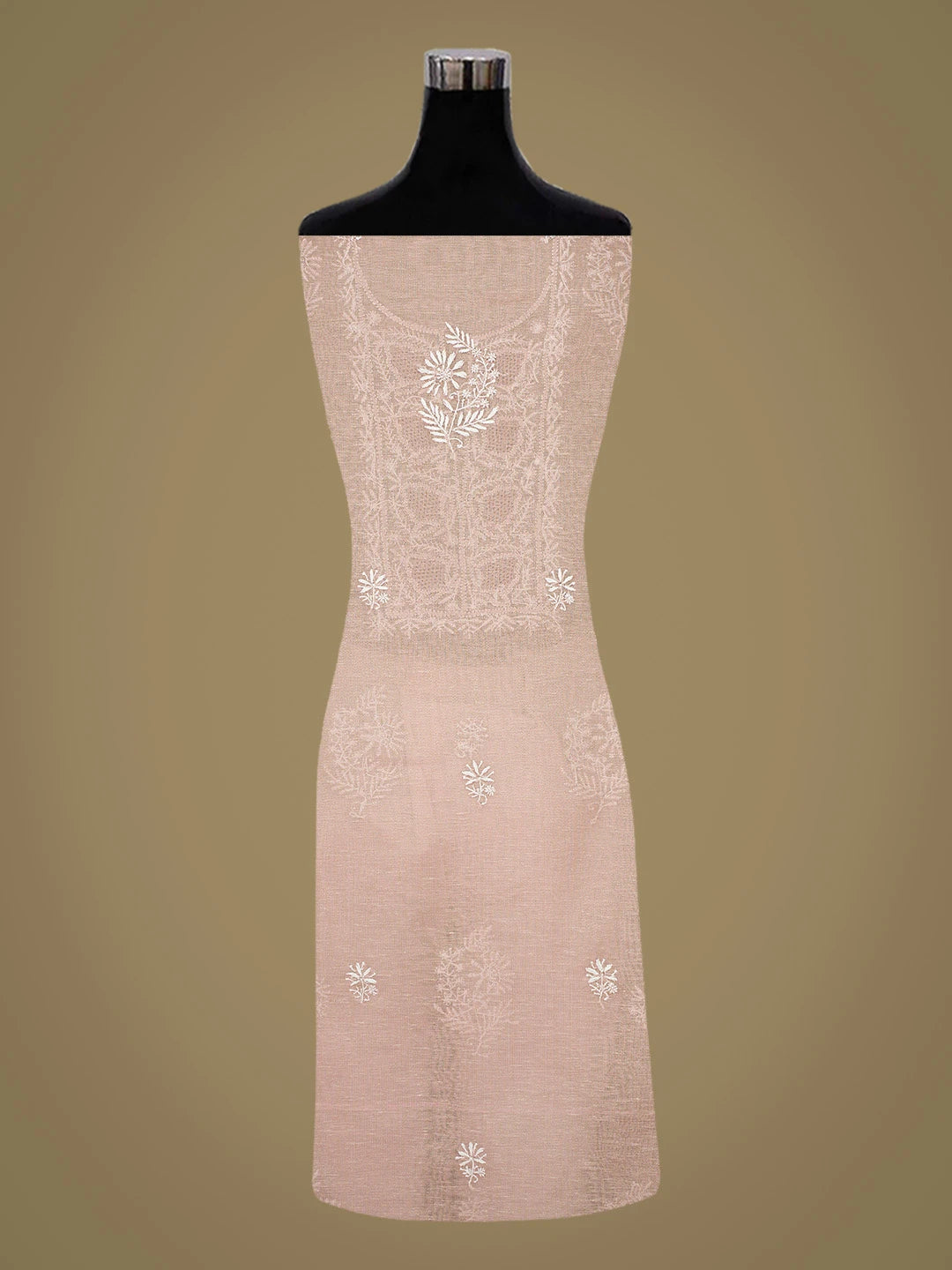 Ada Hand Embroidered Fairy Tale Pink Tissue Lucknowi Chikankari Unstitched Kurta Dupatta Set 01A818421