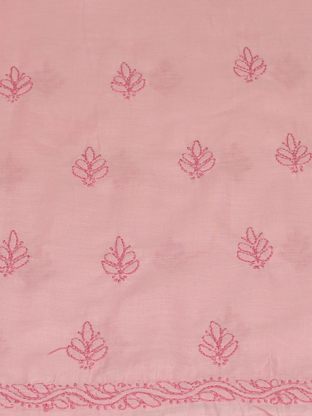 Ada Hand Embroidered Pink Cotton Lucknowi Chikankari Unstitched Kurta Piece 01A816580