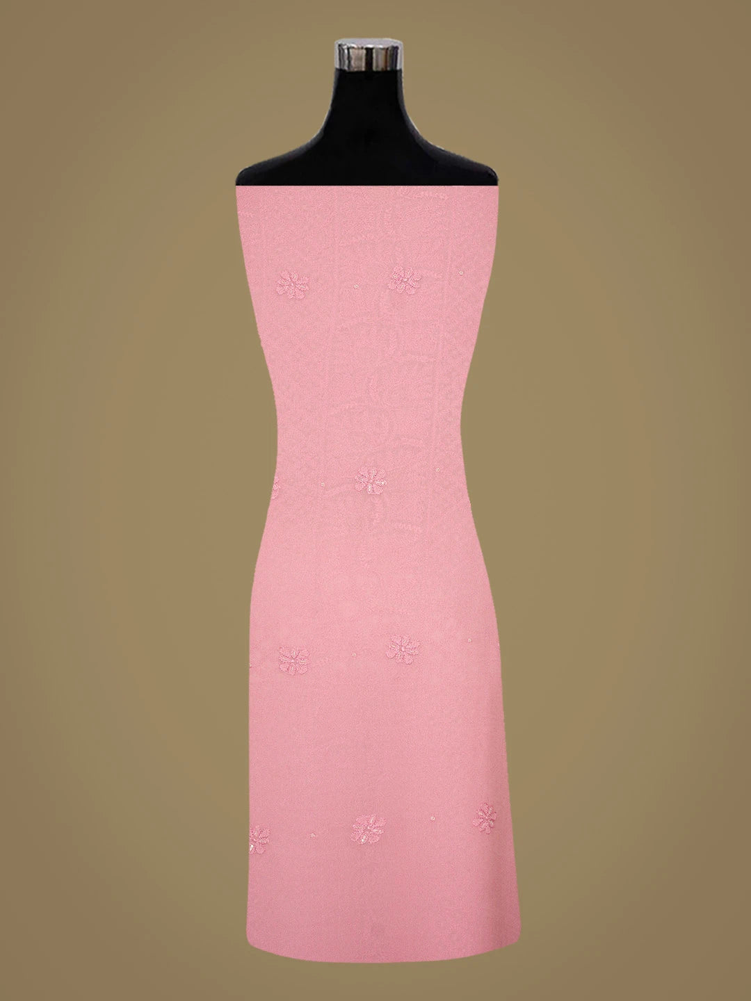 Ada Hand Embroidered Blush Pink Viscose Georgette Lucknowi Chikankari Unstitched Kurta Dupatta Set With Cutdana Work 01A795852